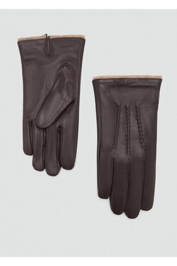 MANGO Brown Men's Gloves 77057923