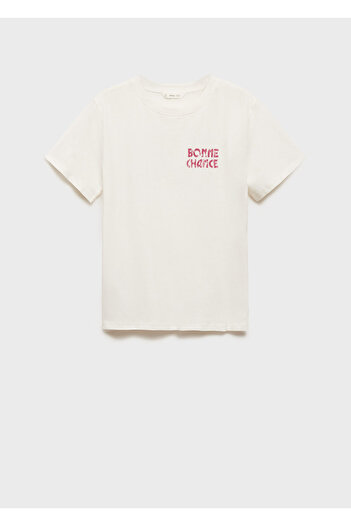 MANGO Off-White Girl's T-Shirt 77006752