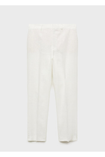 MANGO Off-White Women's Trousers 87087162