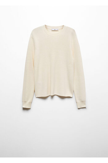 MANGO Woman Round Neck Cotton Linen Knitwear Sweater