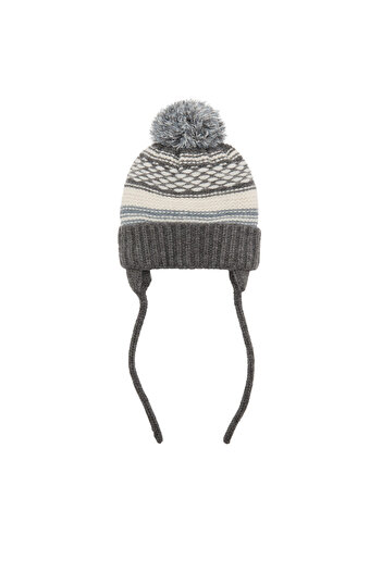 MANGO Gray Baby Boy Hat 77086729