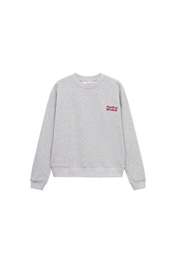 MANGO Açık Gri Kız Çocuk Sweatshirt 77084447