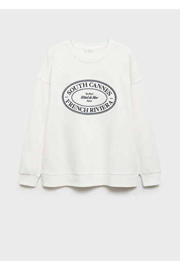 MANGO Off-White Girl's Sweatshirt 77016739