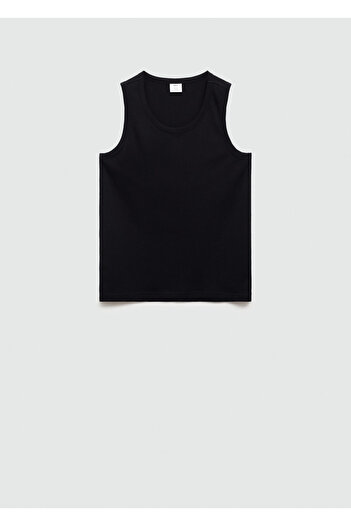 MANGO Μαύρο ανδρικό T-Shirt 77062538