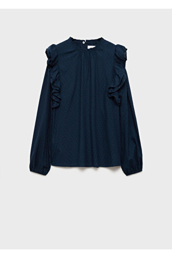 MANGO Marineblaue Mädchenbluse 77047674