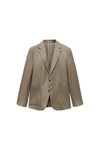 MANGO Man 100% Linen Slim Fit Blazer Jacket