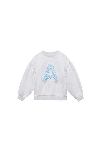 MANGO Light Gray Girl's Sweatshirt 77036007