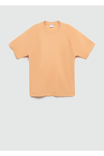 MANGO Orange Men's T-Shirt 77060356