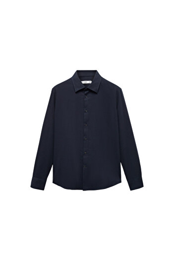 MANGO Man Ανδρικό πουκάμισο Navy Blue 67040636