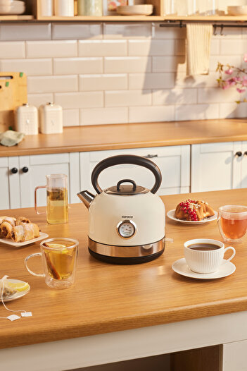 Karaca Retro Cream 2200W Kettle - 2202 Model Kettle