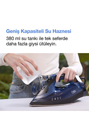 Fakir Flyjet Buharlı Ütü  Mavi - Siyah