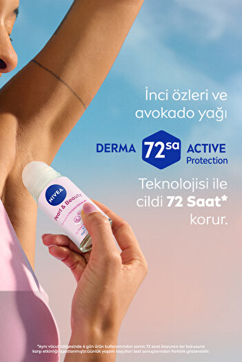 NIVEA Kadın Roll on Deodorant Pearl&Beauy 50 ml,72 Saat Anti Perspirant Koruma,Pürüzsüz Koltuk Altı
