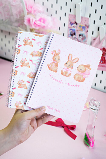 Victoria's Journals A5 Spiralli Okul Defteri 2’li Set – Kareli, Soft Touch Kapak