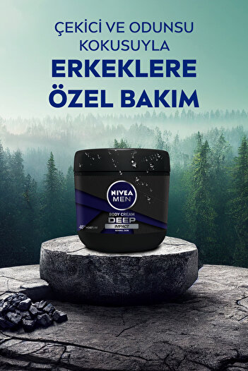 NIVEA MEN Erkek El ve Vücut Kremi Deep Impact 400 ml,48 Saat Nemlendirici,Odunsu Koku,Tüm Cilt Tipleri