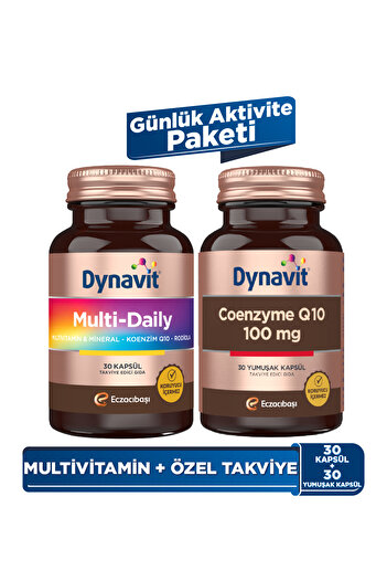 Dynavit Multi-Daily 30 Kapsül & Coenzyme Q10 100 mg 30 Yumuşak Kapsül - Günlük Aktivite Paketi