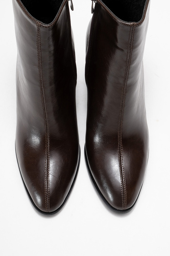 LuviShoes Γυναικείες μπότες με τακούνι JEWEL Brown Skin