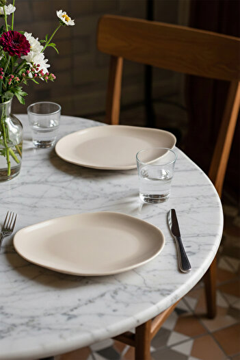 TRENDYOLMİLLA HOME 2-Piece Ceramic Amorphous Shaped Presentation Plate Tphaw26Tbk00007