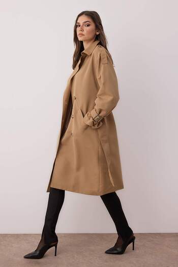 Trendyol Collection Μινκ Διπλό Μακρύ Παλτό Oversize TWOAW26TR00010