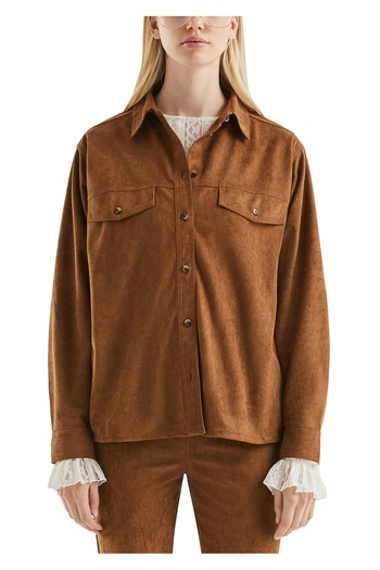QS by s.Oliver Shirt Blouse in Suede Look