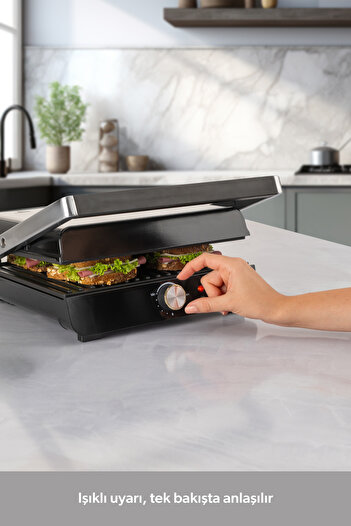 HOMEND Grilliant 1356H - Inox Body, Cast Plate Toaster and Grill Machine