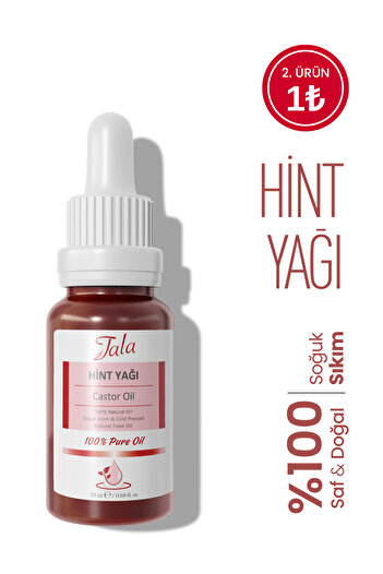 Tala Hint Yağı Castor Oil %100 Saf ve Doğal Soğuk Sıkım 20 Ml