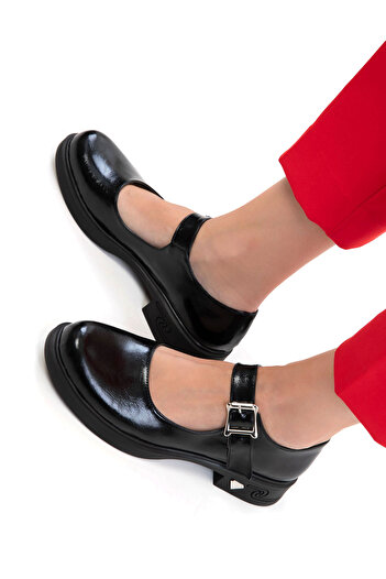 SOHO Black Matte Women's Loafer Shoes 21057