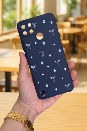 Vip Case Realme C21Y and C25Y - Mini Bow Patterned Silicone Shock Absorbing Classic Protected Rubber Case277