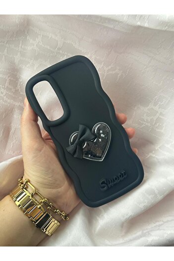 Vip Case Samsung Galaxy A05 Colorful Heart Ribbon Detailed Glittery Wavy Sweety Case