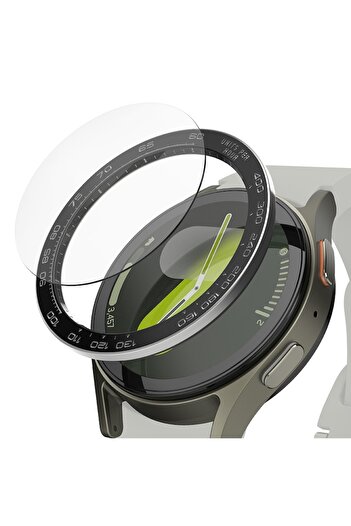 Stef's Cat Ramă Premium pentru Samsung Galaxy Watch7 40mm, P60, Metal, Model Negru1
