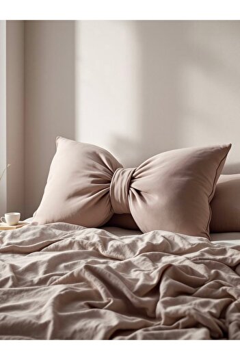 JACA Bowknot Look XXL Decorative Pillow with Filling Bow Ribbon Gift Pillow Throw Pillow Cushion