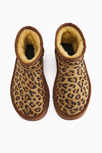 İncimoda Içi Kürklü Mini Süet Kışlık Taban Bot & Bootie