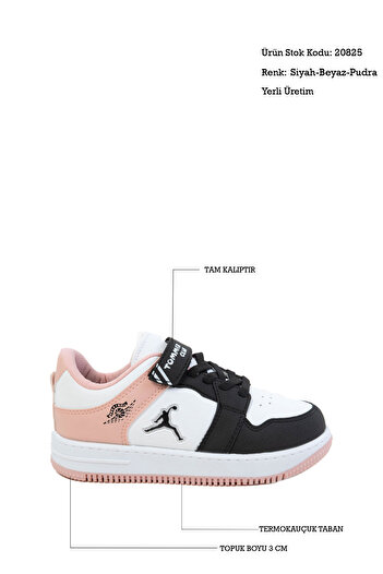 SOHO Black-White-Powder Kids Unisex Sneaker 20825