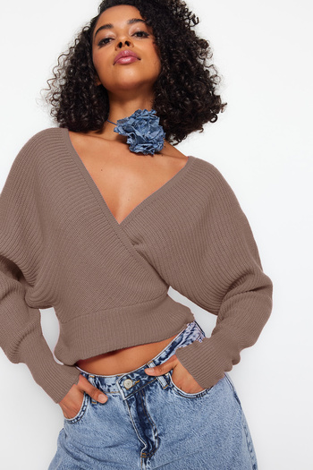 Trendyol Collection Vizon Kruvaze Triko Kazak TWOAW21KZ1277
