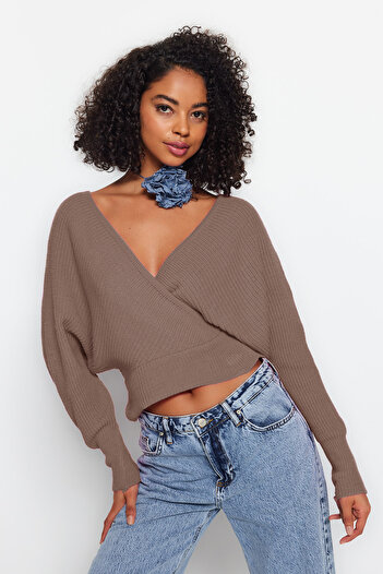 Trendyol Collection Vizon Kruvaze Triko Kazak TWOAW21KZ1277