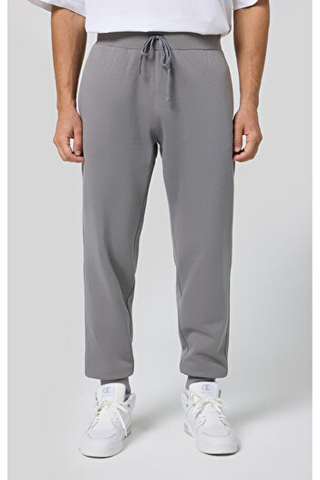 Champion Script Shop Rib Cuff Pants Gri Erkek Eşofman Altı-220314-ES072