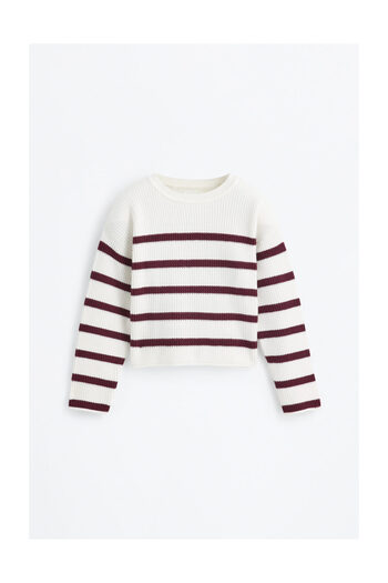 LEFTIES Kids Striped Ribbed Sweater