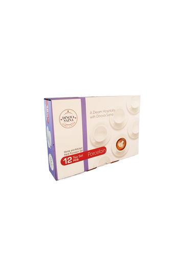 Eljado Dinova Mahana Coffee Set, 12 Pieces, Porcelain with Gold-Trimmed Edges, 150 Ml.