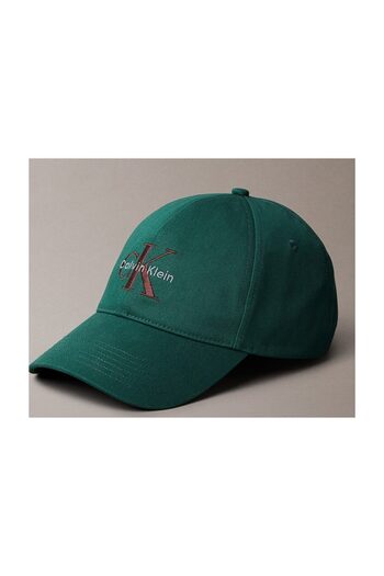 Calvin Klein Men Green Embroidered Monogram Logo Baseball Cap