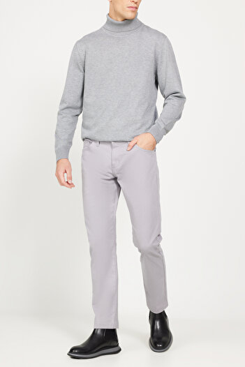 ALTINYILDIZ CLASSICS Men's Stone Slim Fit Slim Fit 5 Pocket Cotton Stretchy Trousers