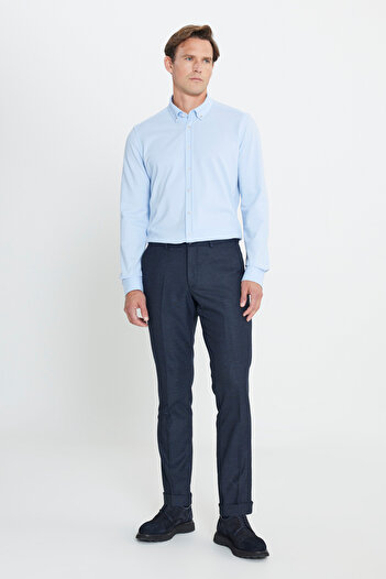 ALTINYILDIZ CLASSICS Altınyıldız Classics Elastic Waist Slim Fit Navy Blue Men's Pants Ace 012510152 _Pant Classic Side