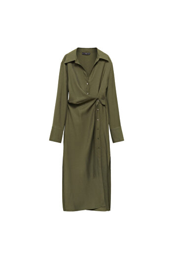 MANGO Green Women's Dress 77079070