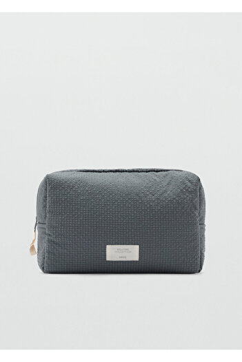 MANGO Anthrazitfarbene Unisex-Baby-Make-up-Tasche 77046748