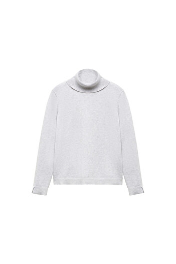 MANGO Woman Light Gray Girl's Sweater 57966310