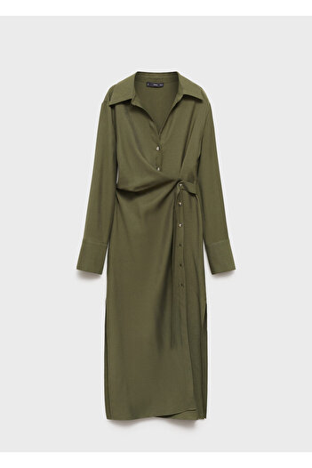 MANGO Green Women's Dress 77079070