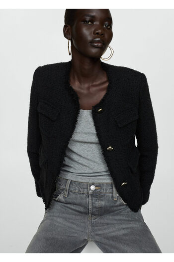 MANGO Black Women's Jacket 77974067