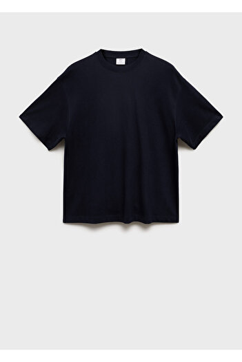 MANGO Navy Blue Men's T-Shirt 77055638
