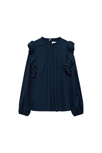 MANGO Marineblaue Mädchenbluse 77047674