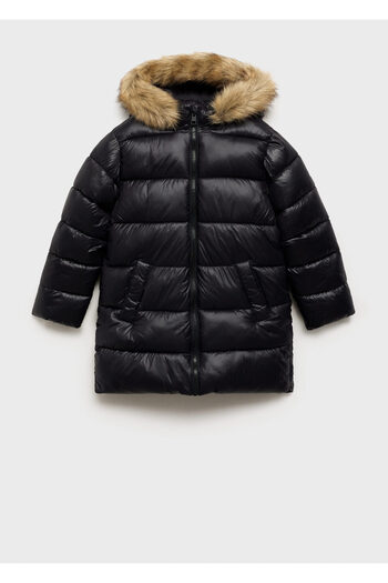 MANGO Black Girl's Coat 77047666