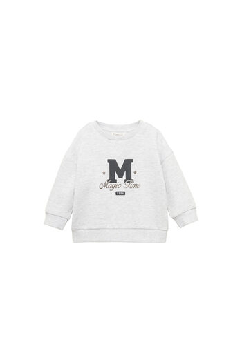 MANGO Light Gray Baby Girl Sweatshirt 77076733