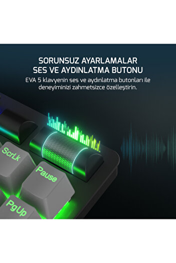 GamePower Eva 5 60M Mekanik Red Switch Türkçe Q 88 Tuş USB Gaming Klavye - 3 Yıl Garantili